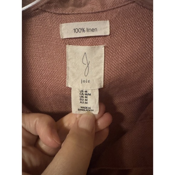 Joie Women's 100% Linen Shirt/Jacket Rose/Mauve color size M - Picture 7 of 13
